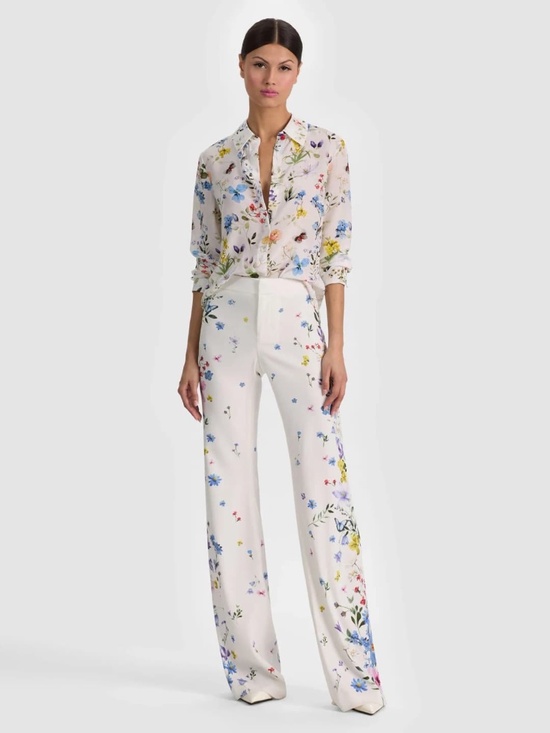 Alice + Olivia Pants - Alice + Olivia Andrew Pants Twisting Vines Off White size 6